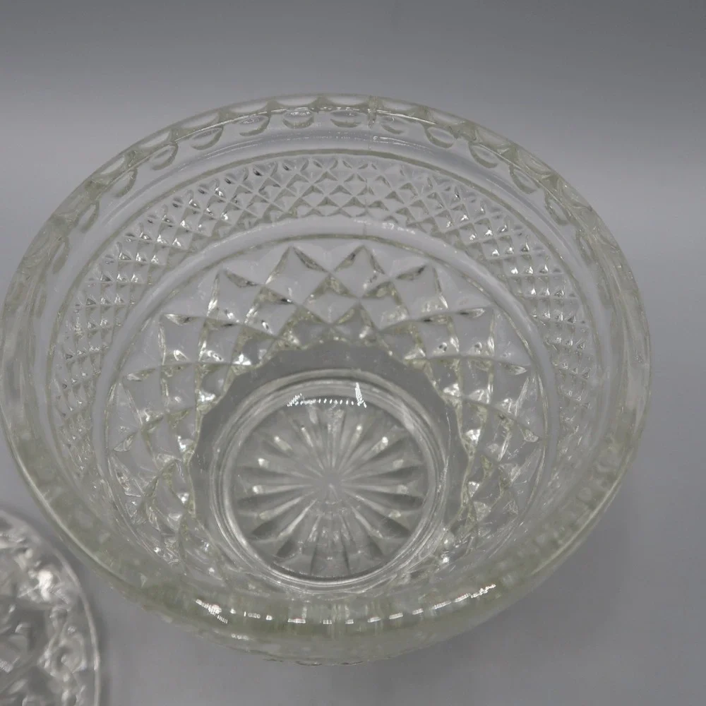 Vintage Wexford Cut Clear Glass Sugar Bowl 5